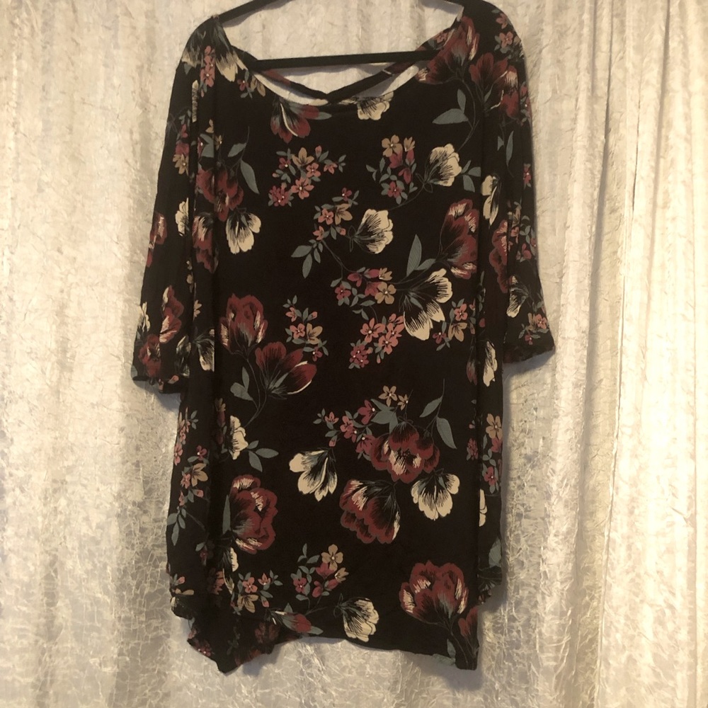 Terra & Sky Round front neck, Double cross cross back neck, Plus Size 4X